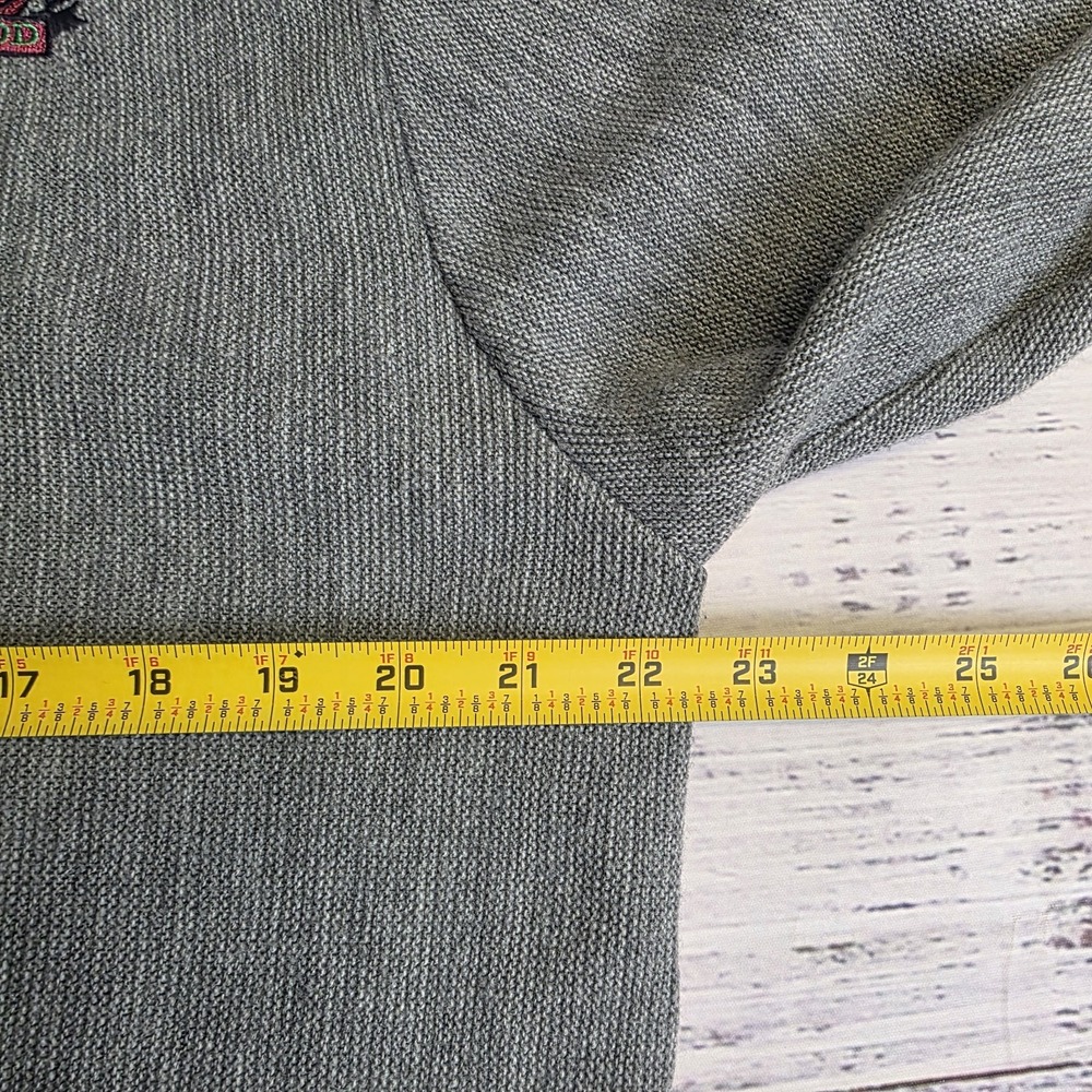 Vintage IZOD Cardigan Sweater Mens XL Gray Crest Logo USA Button Up Grandpa-core - Picture 6 of 9